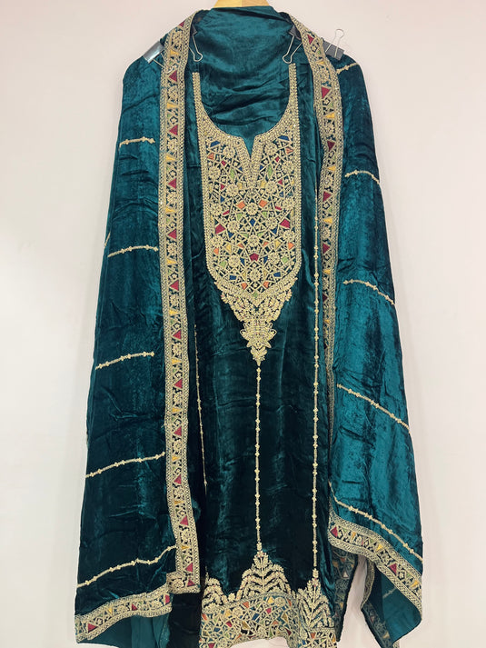 Pure micro velvet suit with velvet duputta