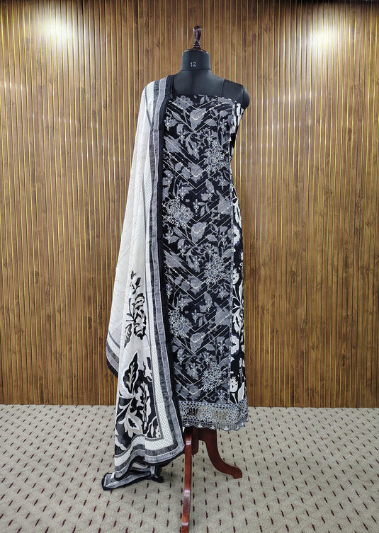 Noir Grace Collection β Elegant Center Panel Cotton Suit Set