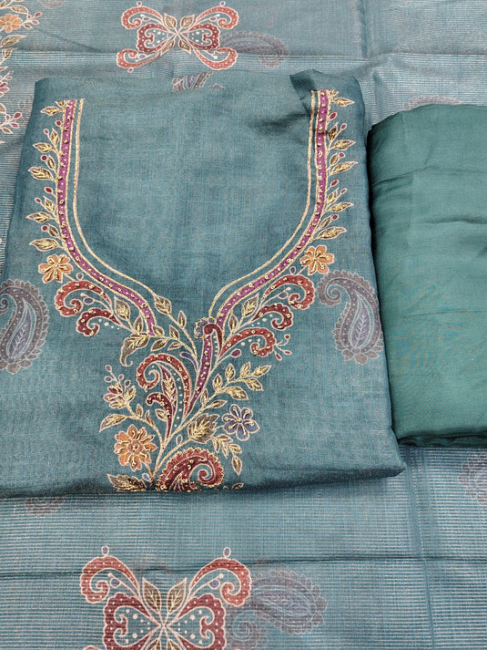 Elegant Maheshwari Shimmer Suit Set with Matching Dupatta in Timeless Festive Shades