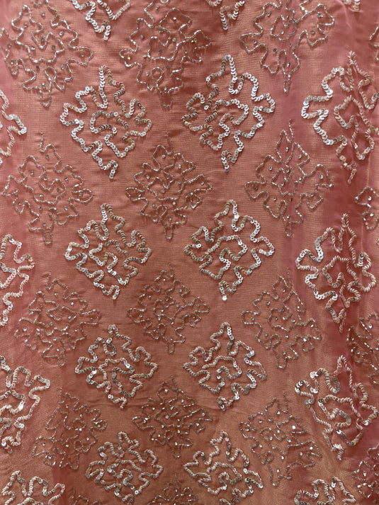 Royal tissue shimmer handwork suit with embellished duputta