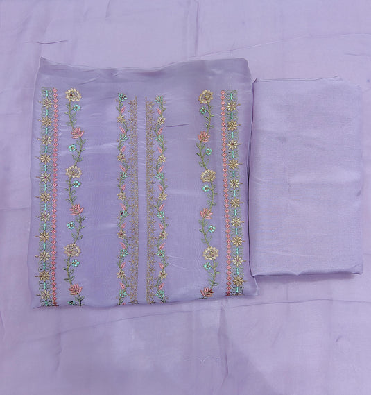 Premium Silk Shirt Suit Set with Organza Dupatta