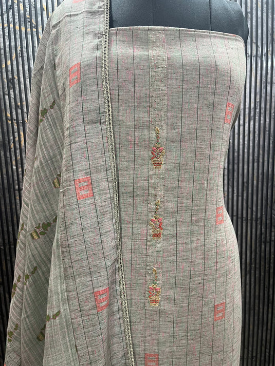 Cotton suit with fancy duputta