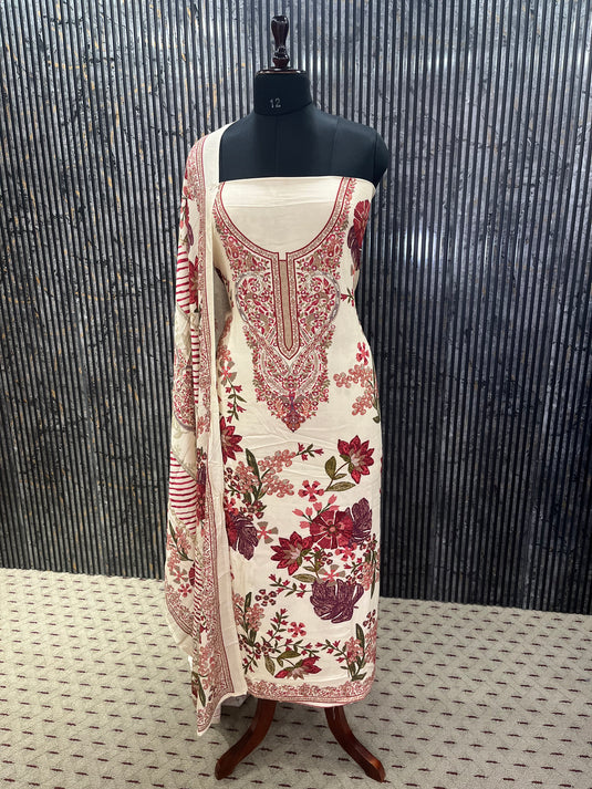 Winter Pashmina Suit Set with Warm Stall Dupatta