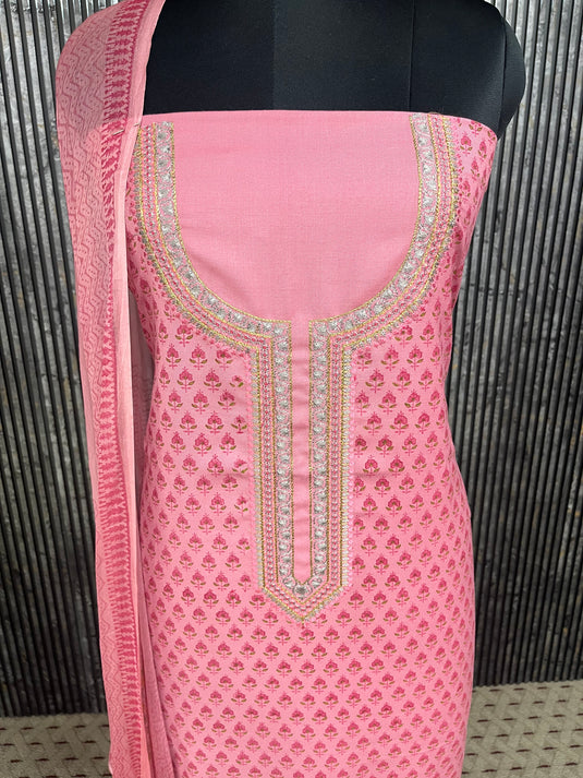 Pure spun suit with soft chiffon duputta