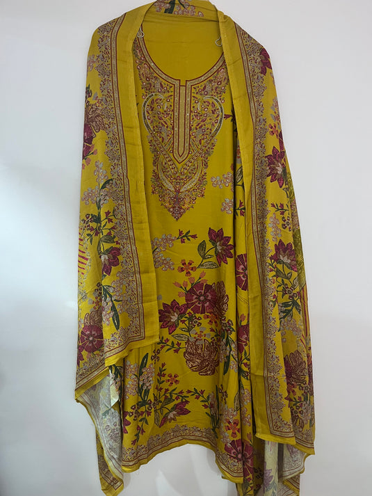 Winter Pashmina Suit Set with Warm Stall Dupatta