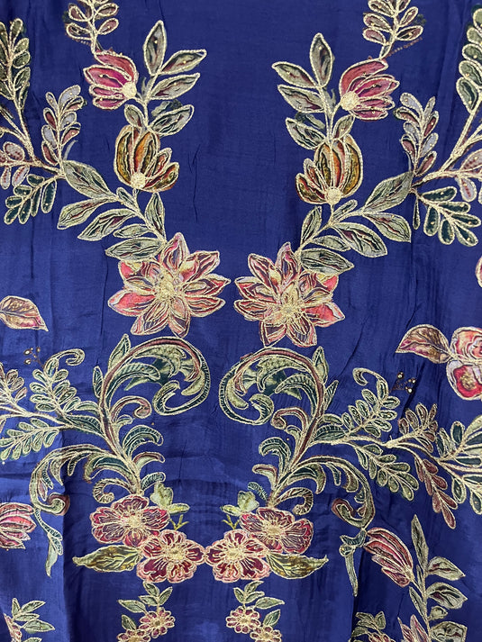 Muslin silk suit with chinon duputta