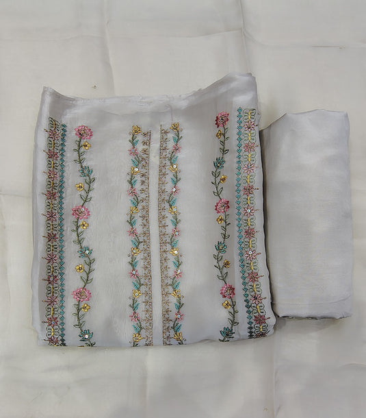 Premium Silk Shirt Suit Set with Organza Dupatta