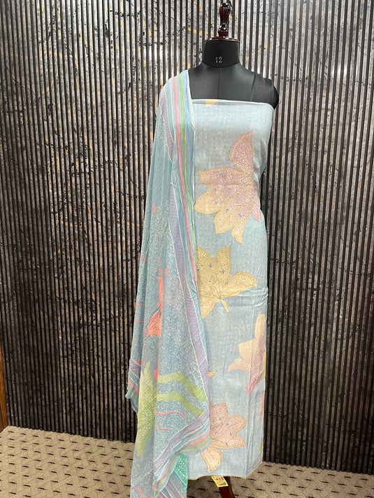 Muslin ensemble with matching duputta