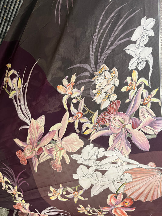 Muslin silk suit with soft chinon duputta