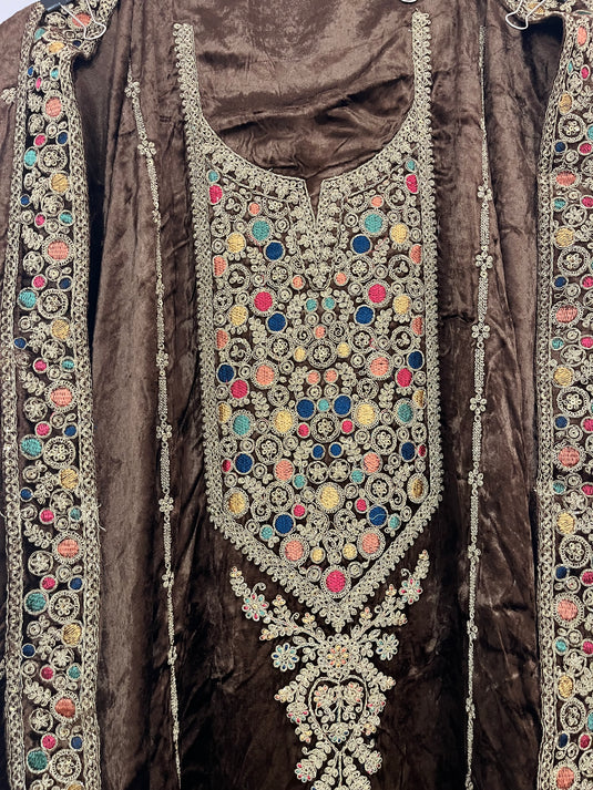 Pure micro velvet suit with velvet duputta