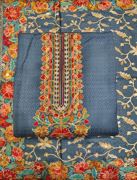 Pure Pashmina Resham Work Suit Set