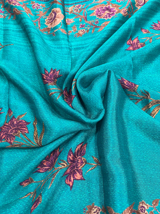 Silk partwear suit paired up with contrast duputta