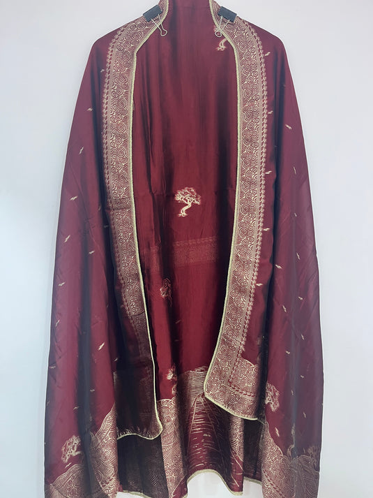 Organza silk suit with organza duputta