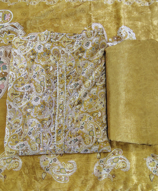 Royal Winter Collection – Premium Velvet Suit Set with Shirt, Bottom and Matching Stall