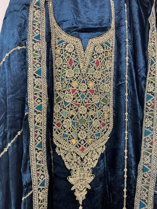 Pure micro velvet suit with velvet duputta