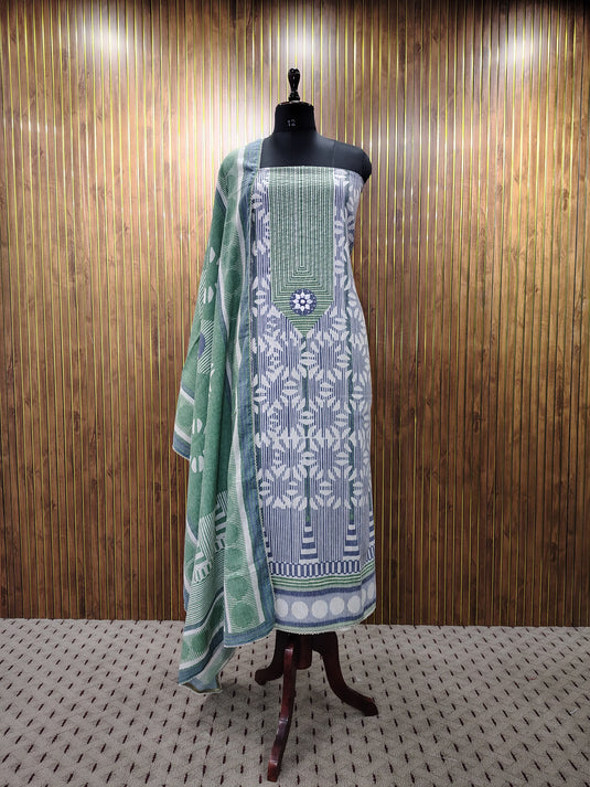 Colourful Grace – Khadi Cotton with Delicate Neck Embroidery