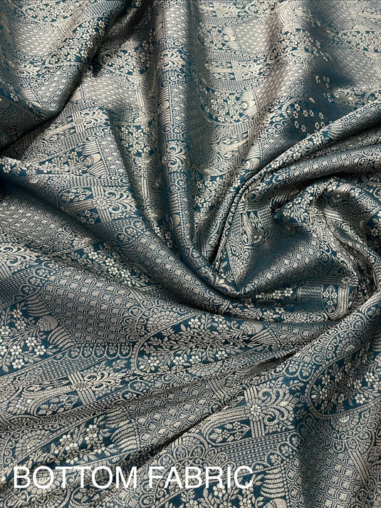 Luxury micro velvet suit set with brocade pants and brasso duputta