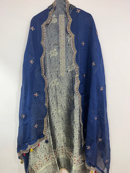 Festive Shimmer Silk Collection – Chinon Work Dupatta Set