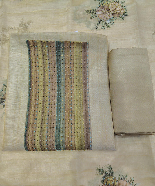 Elegant Maheshwari Shimmer Suit Ensemble in Lavender, Yellow & Pink Shades