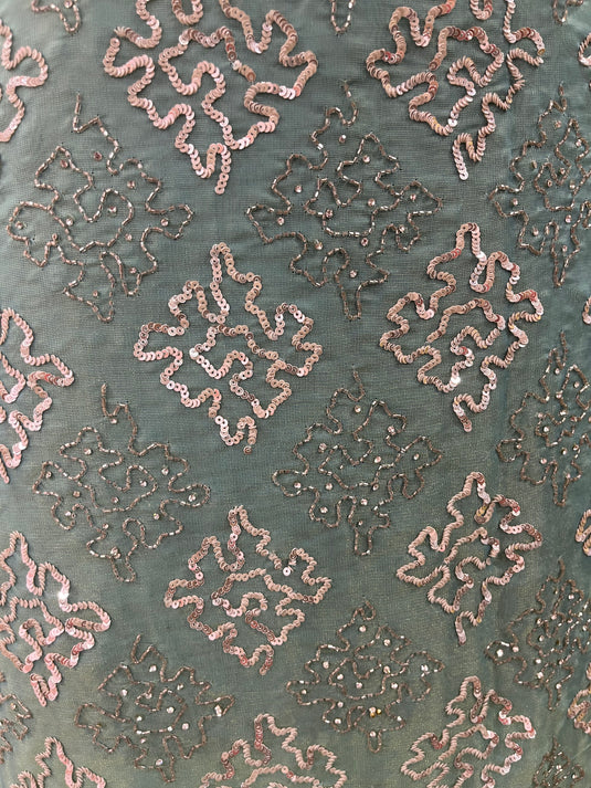 Royal tissue shimmer handwork suit with embellished duputta