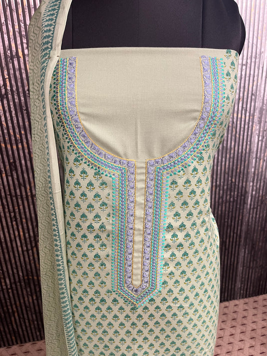 Pure spun suit with soft chiffon duputta