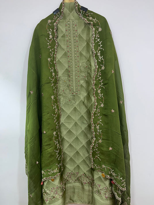 Festive Shimmer Silk Collection – Chinon Work Dupatta Set