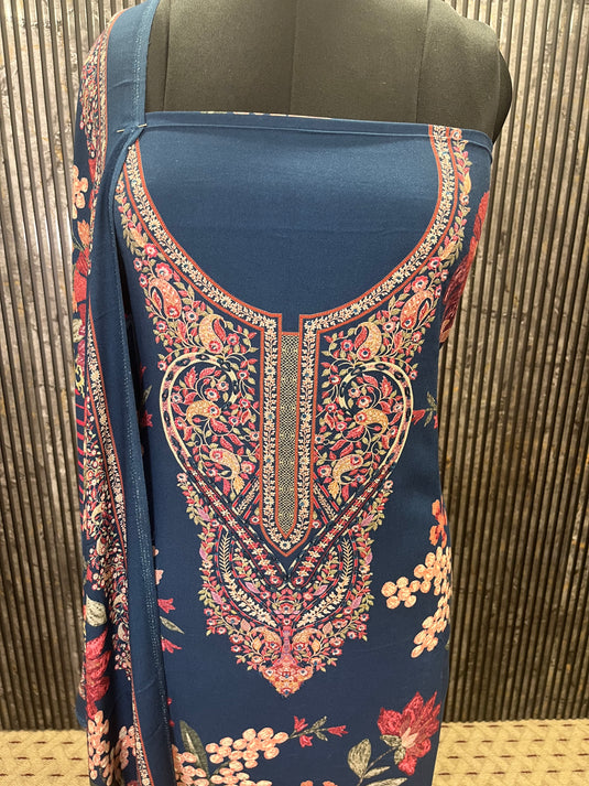 Winter Pashmina Suit Set with Warm Stall Dupatta