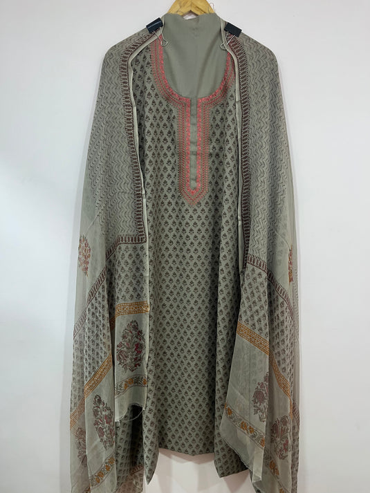 Pure spun suit with soft chiffon duputta