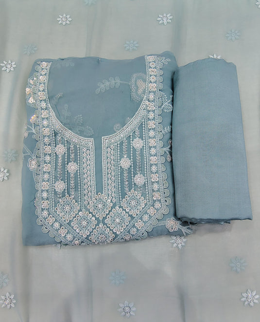 Pearl Thread Embroidered Georgette Suit Set