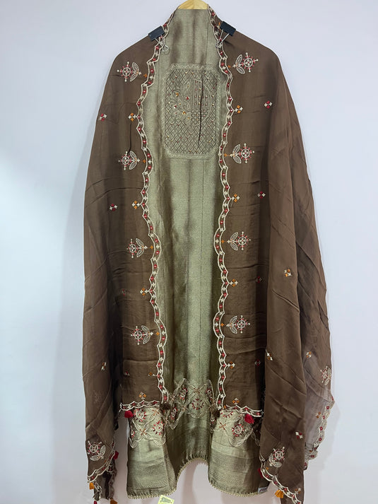 Festive Shimmer Silk Collection – Chinon Work Dupatta Set