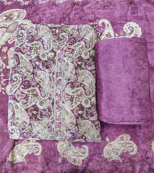 Royal Winter Collection – Premium Velvet Suit Set with Shirt, Bottom and Matching Stall