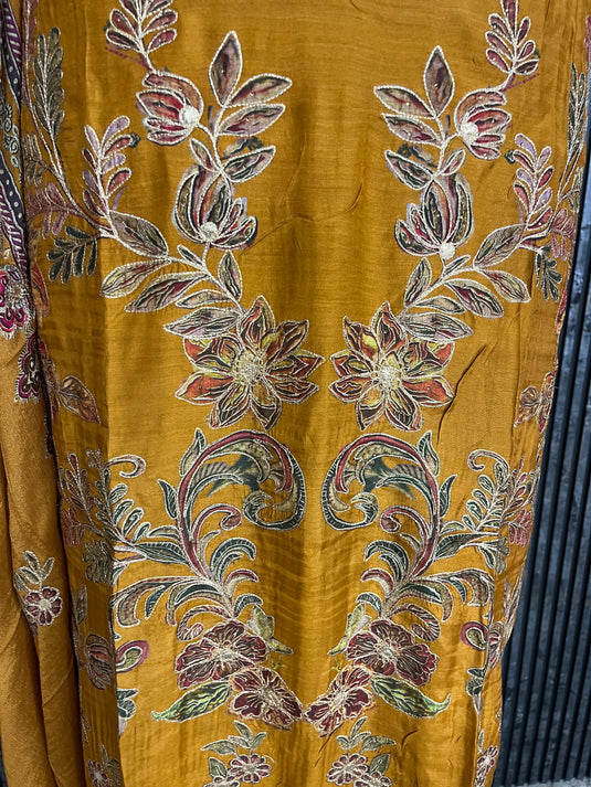 Muslin silk suit with chinon duputta