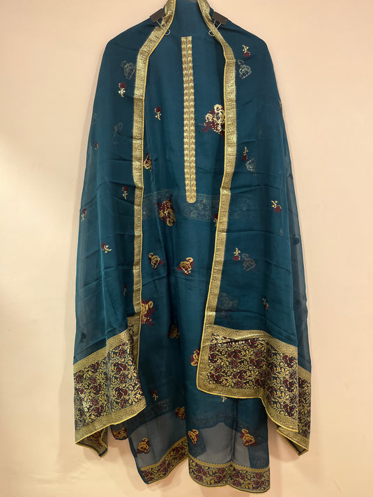 Organza suit set with exclusive hand weaving