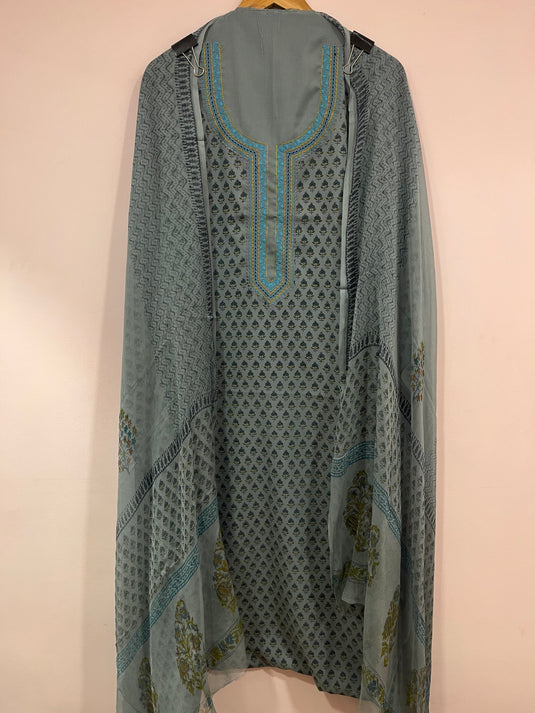 Pure spun suit with soft chiffon duputta