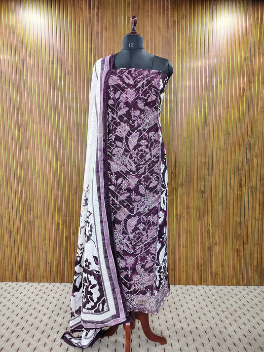 Noir Grace Collection – Elegant Center Panel Cotton Suit Set