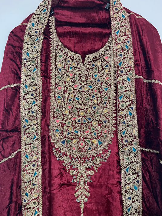 Pure micro velvet suit with velvet duputta